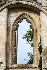 Fototapeta premium detail view of the ruins of the old abbey and Benedictine monastery at Jumieges in Normandy in France