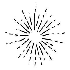 Obraz premium doodle hand drawn sunburst, starburst