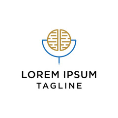 Podcast Brain Icon Logo Design Element