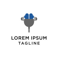 Podcast Brain Icon Logo Design Element