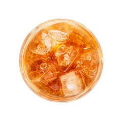 Glass of ice tea isolated on white