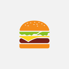 burger flat design icon, hamburger icon, tasty burger icon design, berger illustration
