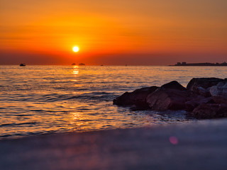 Fototapeta na wymiar Breathtaking view of sunset over sea