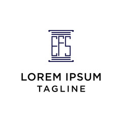 Initial EFS  justice law logo design template. pillar shape illustration