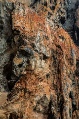 The texture of the red stone