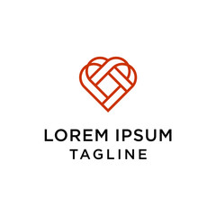 Heart logo template vector abstract icon design