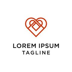 Heart logo template vector abstract icon design