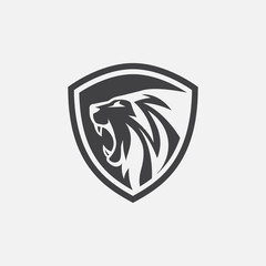 lion shield icon vector, lion logo design, lion head logo design