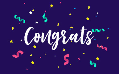 Naklejka premium Congratulations design template background. Vector illustration