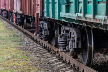 Fototapeta na wymiar Freight trains on city cargo terminal - Image