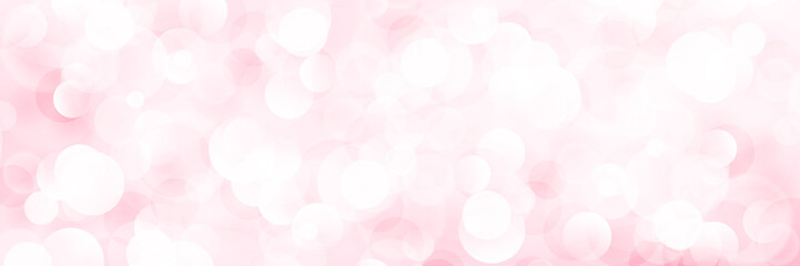Fototapeta premium Soft Bright Abstract Bokeh Banner in Shades of Pink, Soft Glow of the Sun , Defocused Lights, Vector Illustration