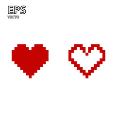Fototapeta premium coeur pixel art rouge