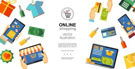 Flat Online Shopping Concept