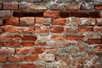 Ruined ancient Zagreb bricks and facades, backgrounds in the old part of the city, Croatia, Europe