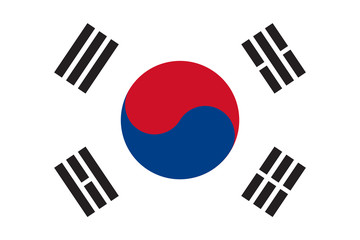 South korea flag vector illustration background