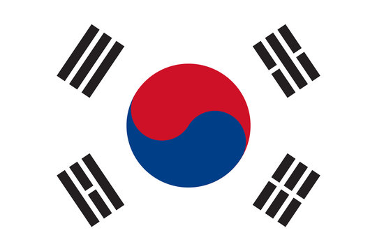 South korea flag vector illustration background