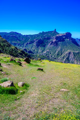 View from Pico de las Nieves - the highest mountain of Gran Canaria island, Spain