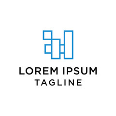 IH letter vector design logo