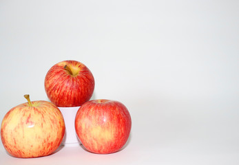 red apple on white background