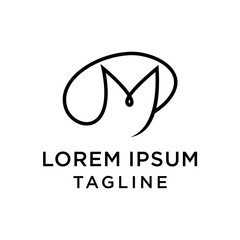 M P MP Initial letter handwriting and signature logo concept design