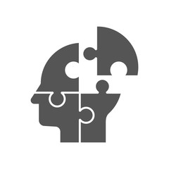 Puzzle shaped head, business concept vector design. EPS 10
