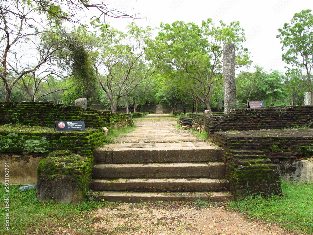 Sticker ruins in polonnaruwa, sri lanka