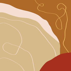 Terracotta Art Print Abstract Modern Digital Painting Fashion Scandinavian Style Color Abstraction Poster Contemporary Print Burnt Orange Vector Illustration