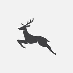 deer icon, deer illustration, deer vector design template, rain deer logo