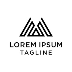 aa letter vector logo. mountain vector logo. m letter vector logo