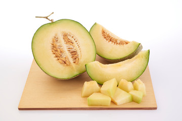 melon on white background