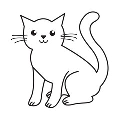 Cat line icon, outline vector sign, linear style pictogram isolated on white. Symbol, logo illustration. Editable stroke