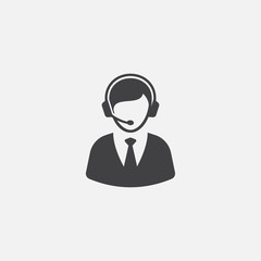 Customer service icon, call center icon design illustration. customer service vector icon. Simple and modern flat symbol