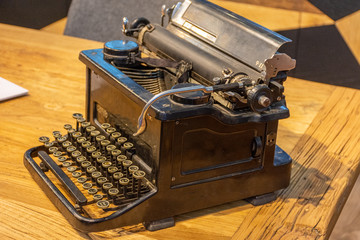 Closeup of an ancient typewriter