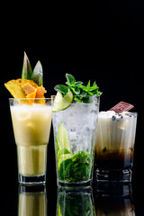 alcohol cocktail set cooler cocktail, martini, mojito, Pina Colada