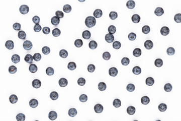 Tasty blueberries isolated on white background.
