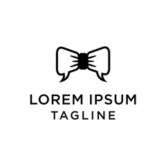 business chat logo design template, tie and bubble talk icon abstract