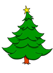 Illustration of a Christmas tree without ornaments to put the ornaments you want