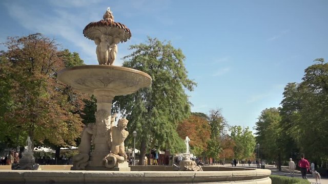 Cinemagraph of a fountain in the Retiro Park in Madrid