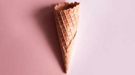 Ice cream waffle cone. 