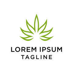 Fototapeta na wymiar cannabis line logo design vector
