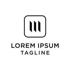 Abstract letter M logotype. Modern logo idea sign. Universal emblem vector icon.