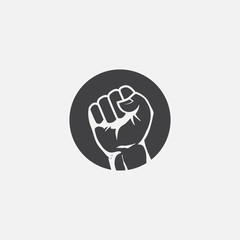 Power sign. Fist male hand. Vector Illustration