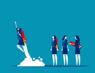 Business team start up and growth. Concept business career boost vector illustration