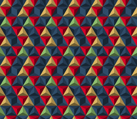 Seamless abstract triangle textile pattern. Multicolor modern stylish background cover geometric shapes.