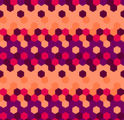 Hexagon seamless pattern. Geometric abstract polygonal mosaic. Decorative backdrop for wallpaper, pattern fills, web page background, surface textures.