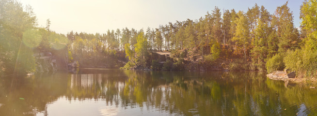 panorama lake in the mountains 