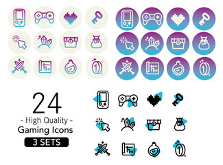 Gaming Icons Set 24 High Quality