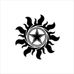 Tribal Tattoo Sun Star