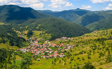 Landscape of small village in the mountain.