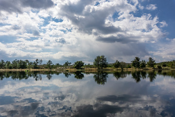 landscape with lake and clouds